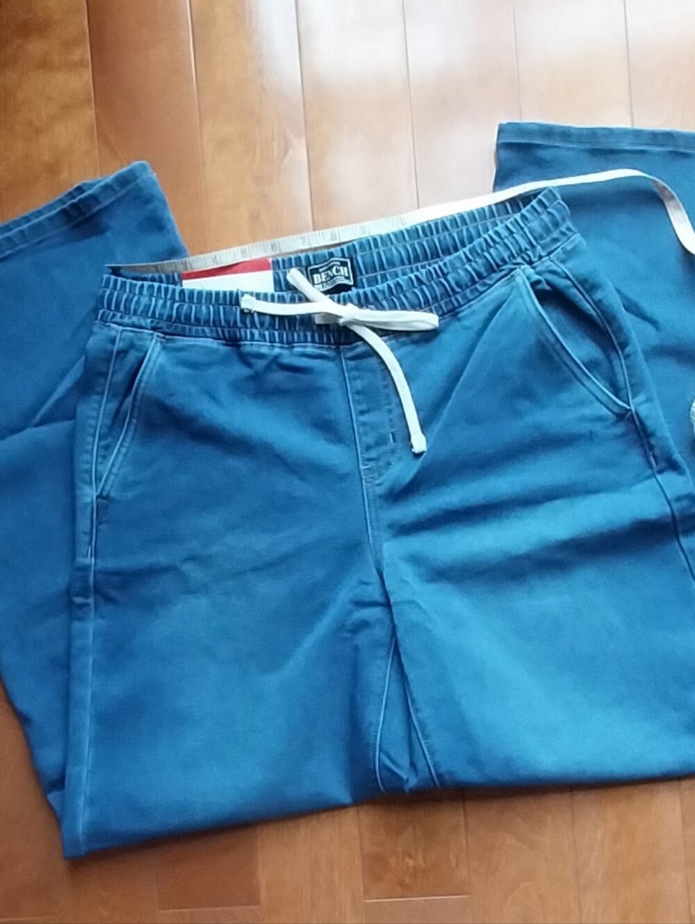 Nwt Relaxed Denim Sweat Drawstring Jeans in Blue